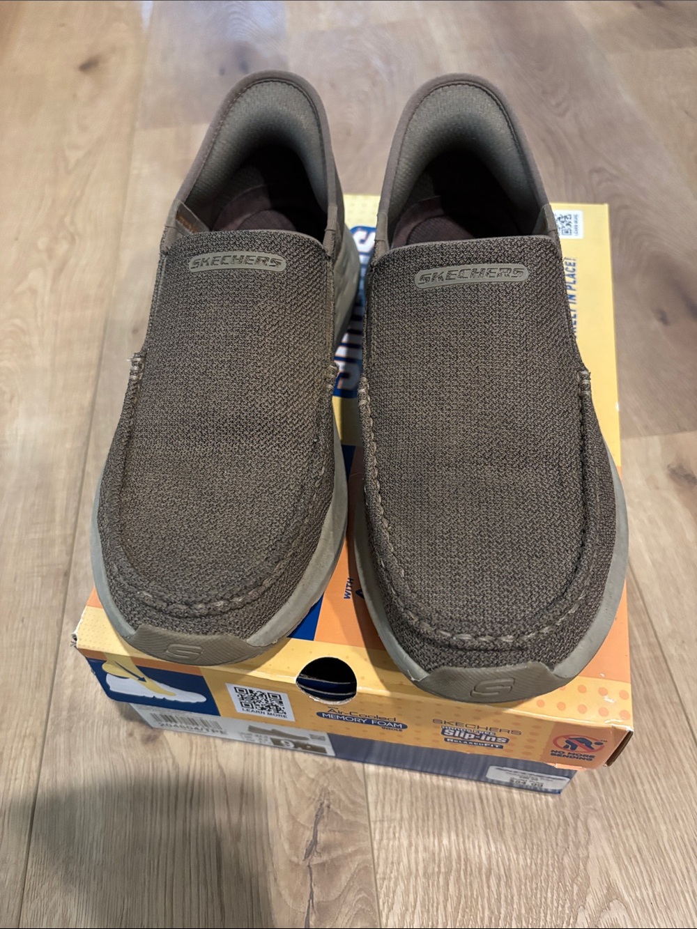 Skechers Men’s Parson Taupe Men's Casual Slip-Ins Shoes - Size 9
